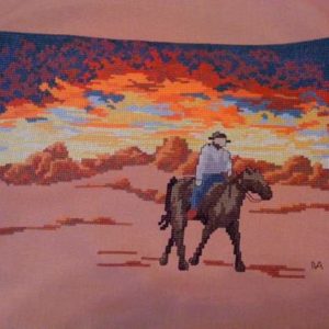 cowboy cross-stitch